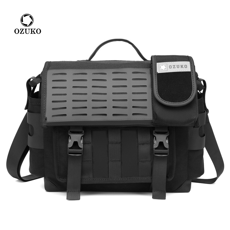 Car Accessories Gifts For Men - OZUKO กระเป๋าสะพายไหล่ผู้ชายแฟชั่นกลางแจ้งกระเป๋าสะพายอเนกประสงค์ผู้ชายกระเป๋าเดินทางความจุขนาดใหญ่กระเป๋าไปรษณีย์กันน้ำ