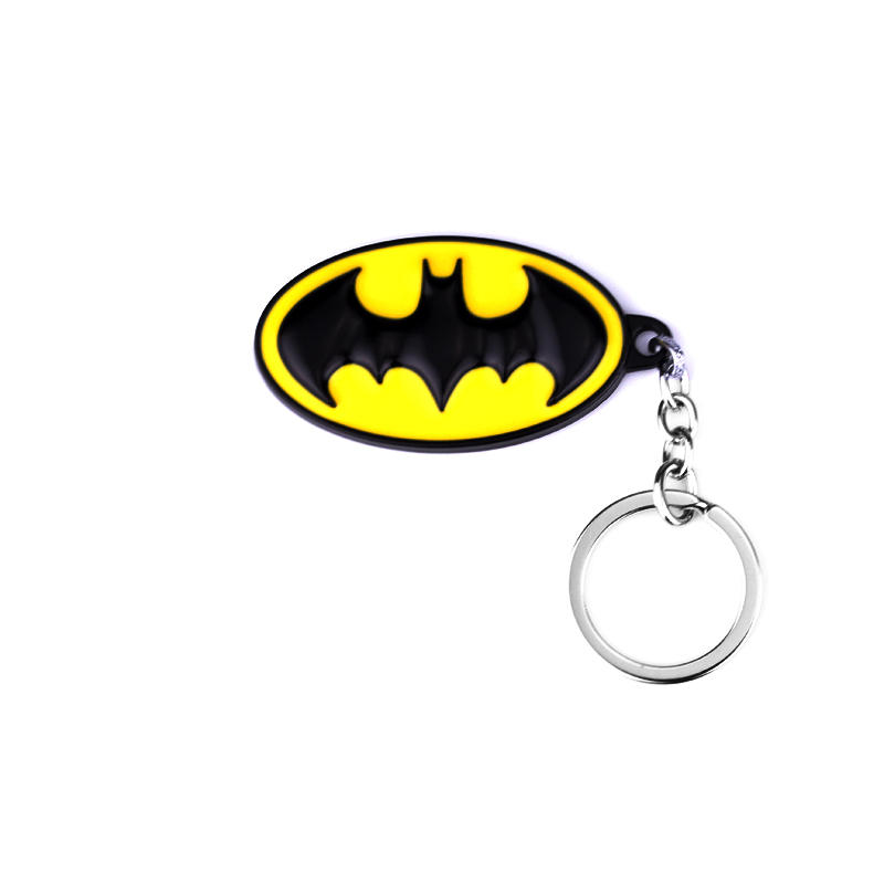 Car Accessories Gifts For Men - พวงกุญแจโลหะรูปวงรีสีดำและสีเหลือง ดีไซน์รูปค้างคาว ทันสมัย เท่ห์ ใช้ได้กับกุญแจรถ กระเป๋าเป้สะพายหลัง