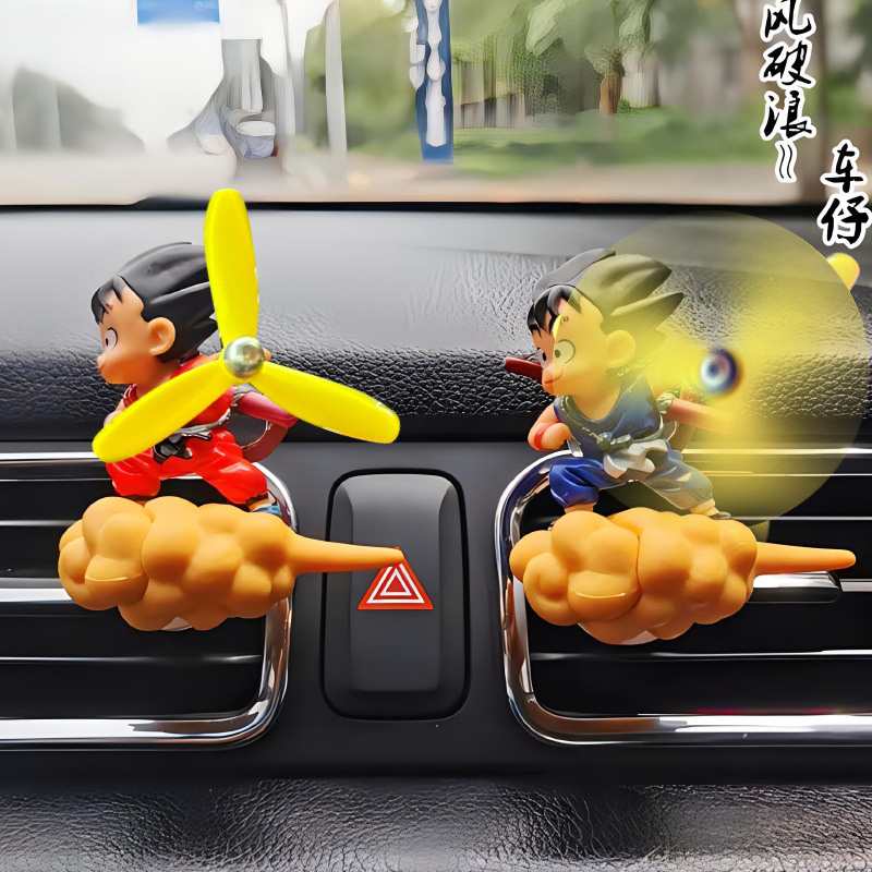 Car Air Freshener Vent - น้ำหอมปรับอากาศในรถยนต์ลายดราก้อนบอล โกคู แบบหนีบช่องแอร์ พร้อมใบพัดหมุนได้ ใช้ตกแต่งภายในรถยนต์
