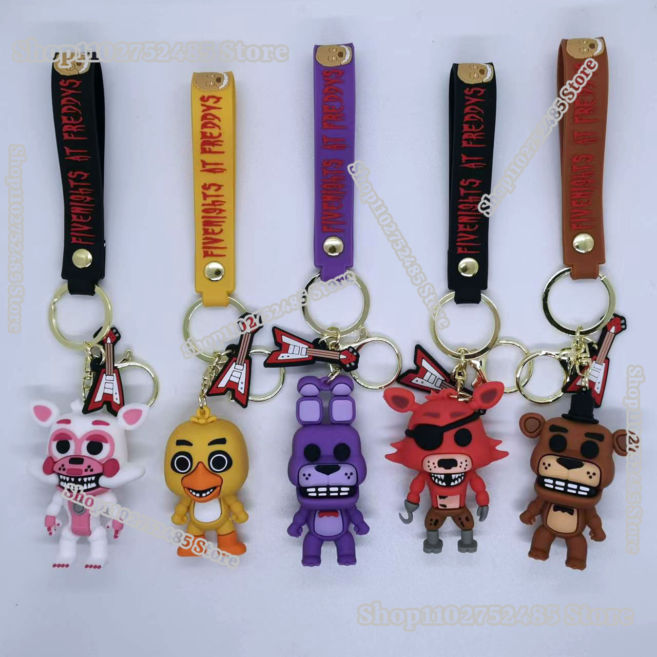 Car Accessories Gifts For Men - พวงกุญแจตุ๊กตาการ์ตูนอนิเมะ FNAF 5 ชิ้น ตุ๊กตาเฟรดดี้สุดหลอน ของตกแต่งสำหรับนักเรียน