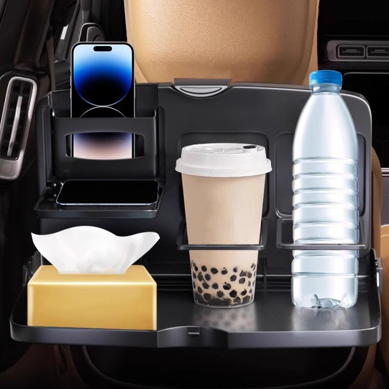 Back Seat Car Table - รถถาดตารางรถ Backseat ตารางรับประทานอาหารเครื่องดื่มถ้วยผู้ถือพับถาดอาหารภายในรถยนต์ชั้นวางของรถ-จัดแต่งทรงผม