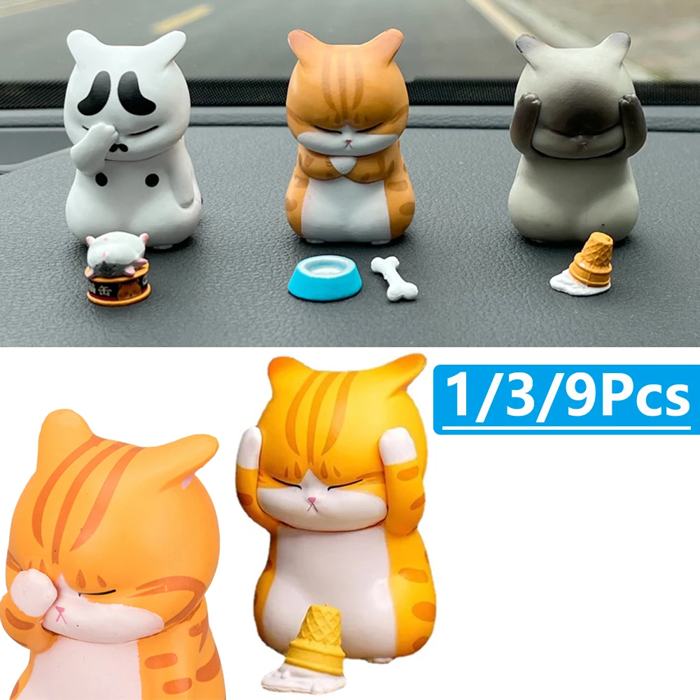 Car Accessories Walmart - 1/9 Kawaii ตุ๊กตาแมวเครื่องประดับตัวเลขรูปปั้นมินิเดสก์ท็อปของขวัญของเล่นสําหรับห้องสํานักงานเด็กรถบ้านอุปกรณ์ตกแต่ง