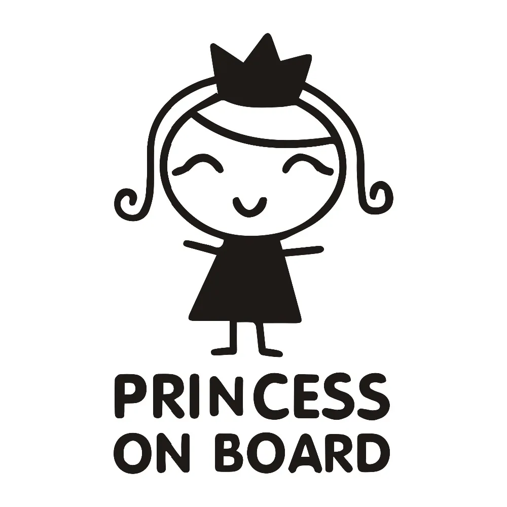 Car Accessories For Baby - สติกเกอร์รถยนต์บุคลิกภาพ Princess On Board เด็กสาวจัดแต่งทรงผมสติกเกอร์ไวนิลกันน้ำรถอุปกรณ์เสริม10ซม.* 13ซม.