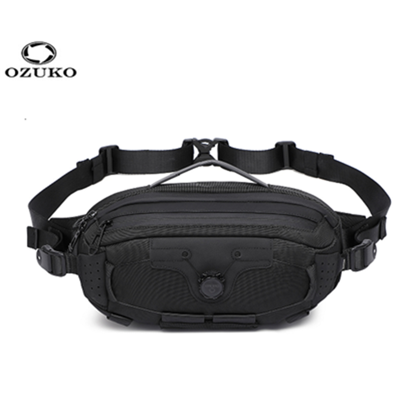 Car Accessories Gifts For Men - OZUKO กระเป๋าคาดหน้าอกมัลติฟังก์ชั่นสำหรับผู้ชาย Tactical Techwear กระเป๋าคาดเอว ดีไซน์ปุ่มหมุน
