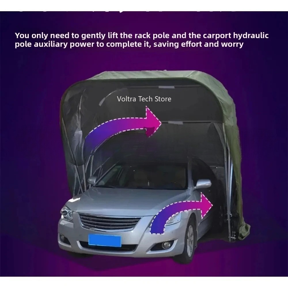 Automatic Car Sunshade - โรงรถพับเก็บได้อัตโนมัติสำหรับกลางแจ้ง หลังคาผ้าใบพับเก็บได้ กันแดด กันฝน
