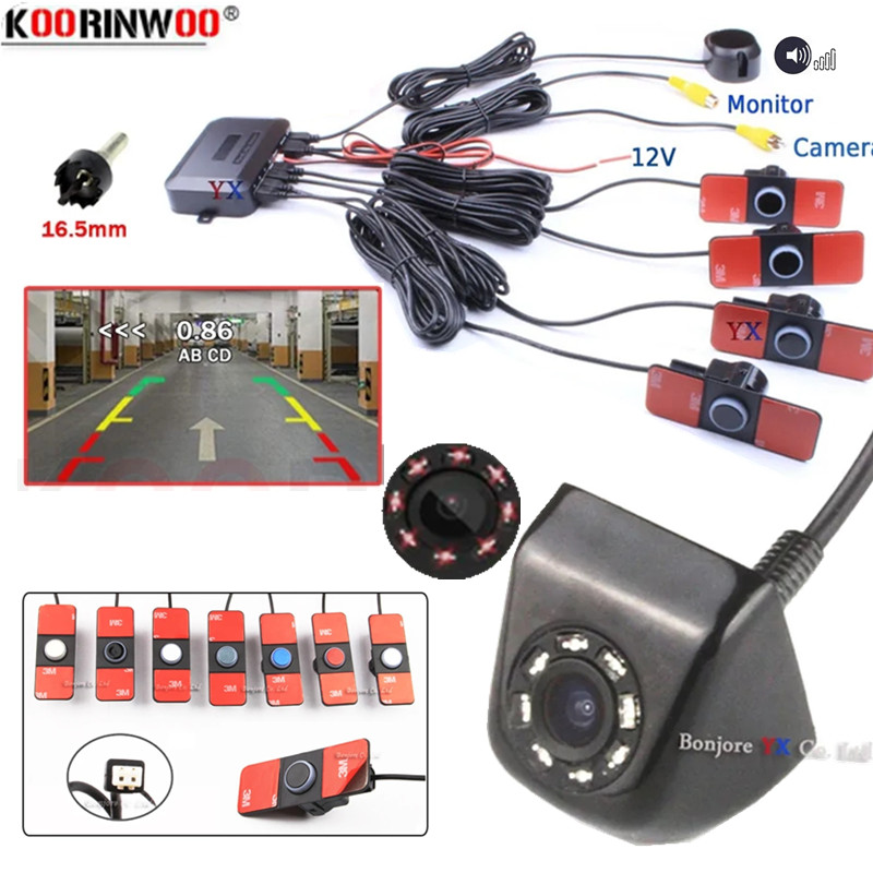 Car Accessories Near Me - Parktronic Assistance Car 4 อุปกรณ์ตรวจจับเรดาร์ด้านหลังกล้องด้านหลังอุปกรณ์เสริมอิเล็กทรอนิกส์ระบบอัจฉริยะรถยนต์เซ็นเซอร์จอดรถ