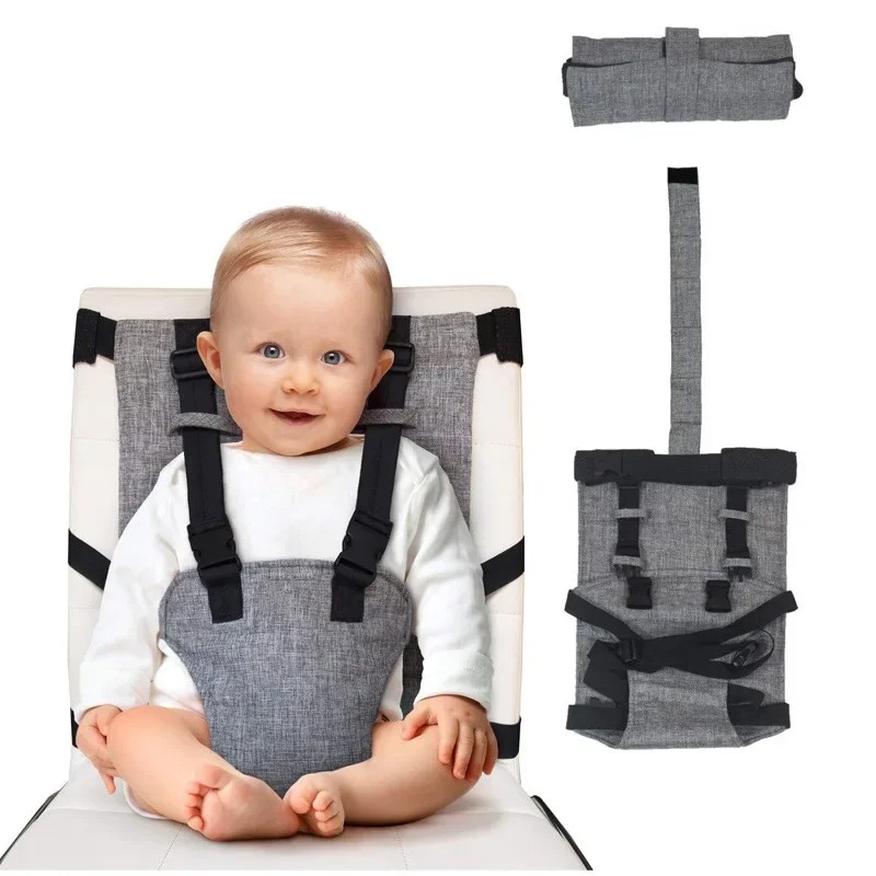 Car Accessories For Baby - เข็มขัดนิรภัยสำหรับเก้าอี้ทานข้าวเด็กแบบปรับได้ สายรัดนิรภัยสำหรับเดินทาง ใช้ได้กับเก้าอี้ทานข้าว เก้าอี้นั่งในรถ ป้องกันการกระแทกขณะให้อาหาร อุปกรณ์ดูแลเด็ก