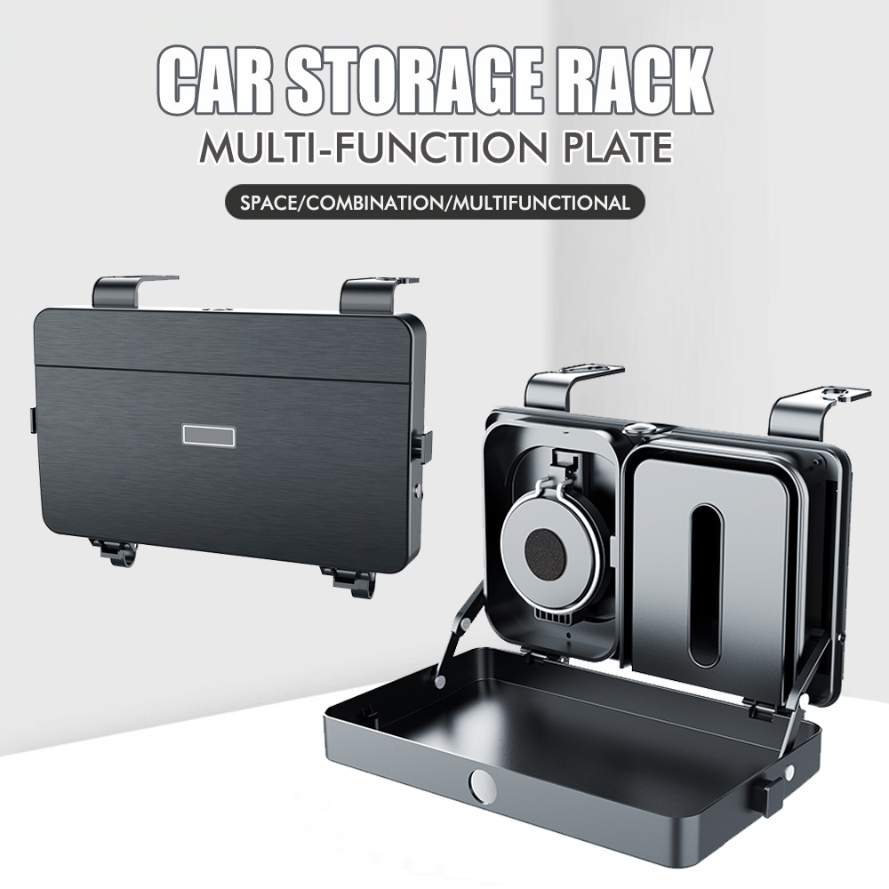 Back Seat Car Table - ถาดวางอาหารและขนมสำหรับเบาะหลังรถยนต์ พร้อมที่วางแก้ว อุปกรณ์อเนกประสงค์สำหรับพนักพิงศีรษะรถยนต์ เหมาะสำหรับการเดินทางไกล อุปกรณ์ตกแต่งภายในรถยนต์