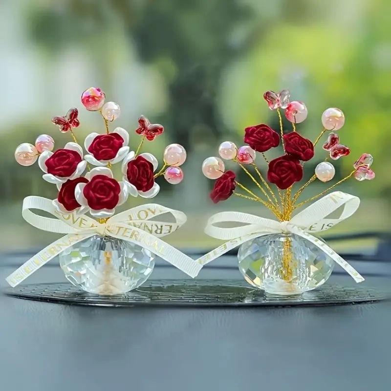 1PC แก้วคริสตัล Rose Dashboard - Car Accessories Walmart บทวิจารณ์และราคา